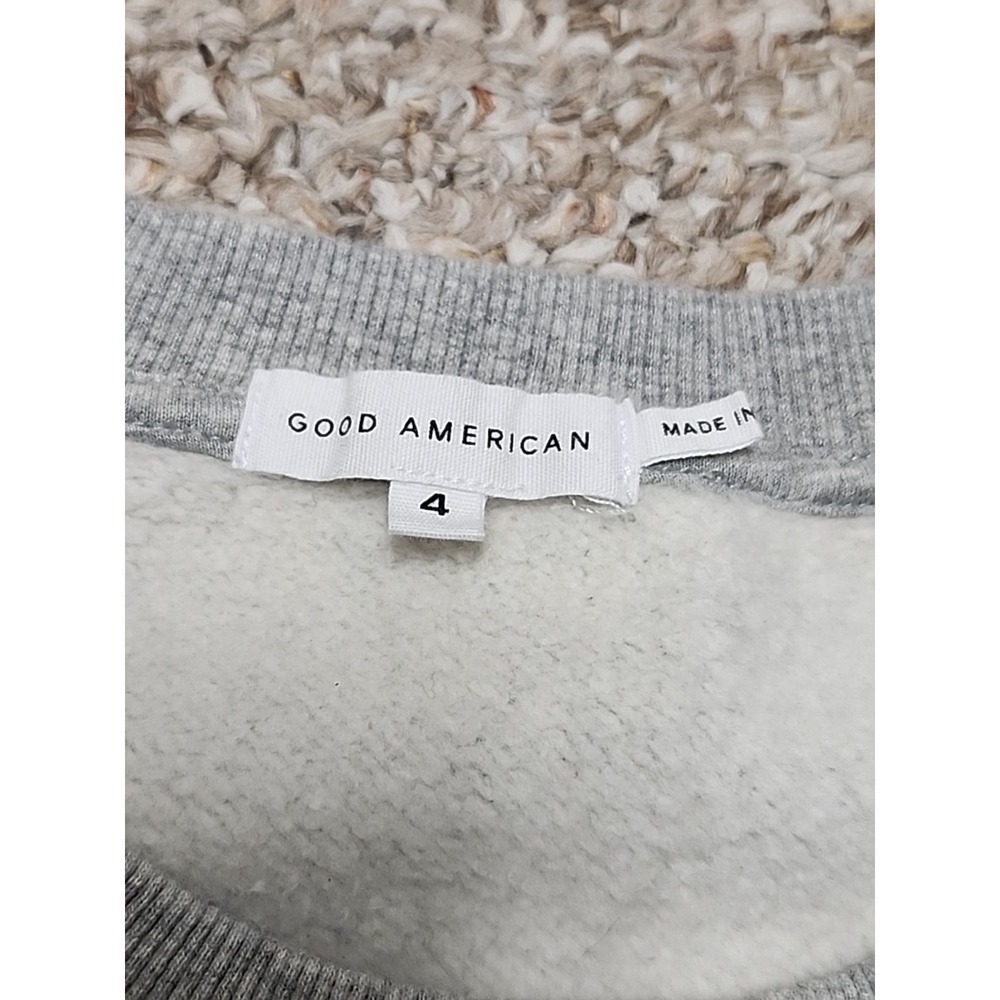 Good American Gray Crewneck Sweatshirt with White Logo NWT - Picture 3 of 16